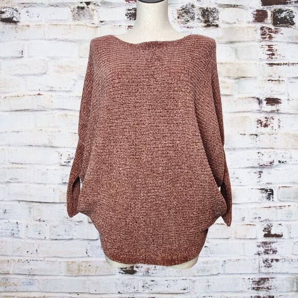 Hyfve Browny Dolman Sleeve Sweater Rust Chenille Knit Slouchy Size Small - Picture 2 of 6